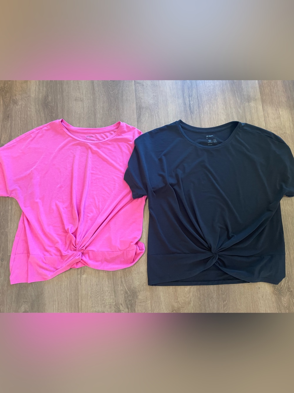 Women’s Knot-Front Short Sleeve Top - Gap Fit Sz Lg